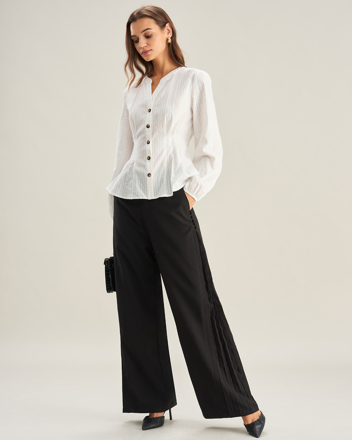 Black Flare Casual Pants