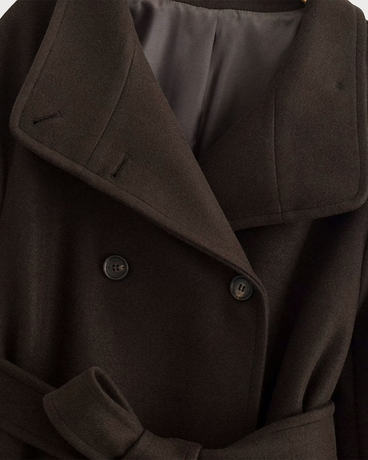 Coffee Belted Pocket Trench Coat
