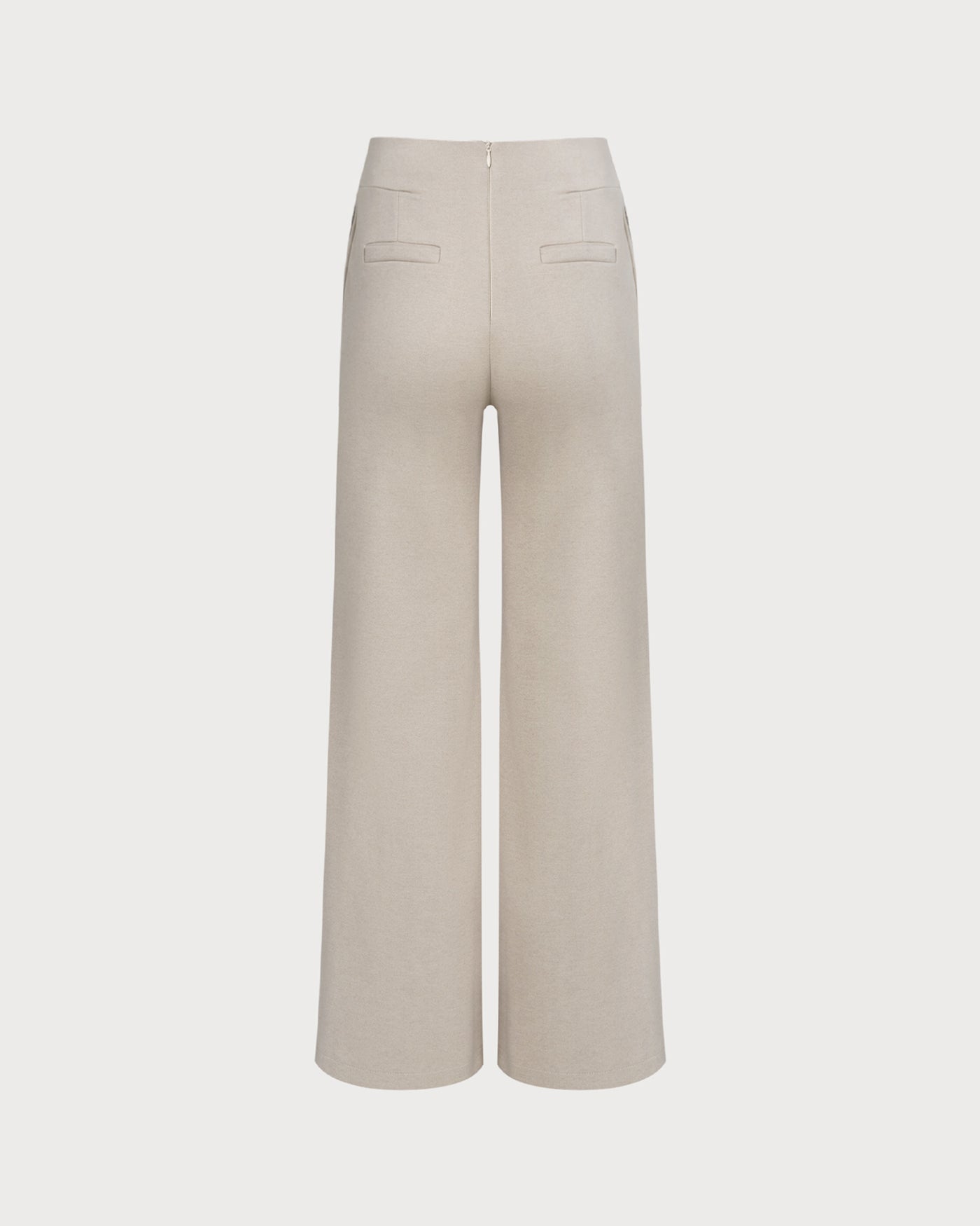 Beige Natural Waisted Casual Pants