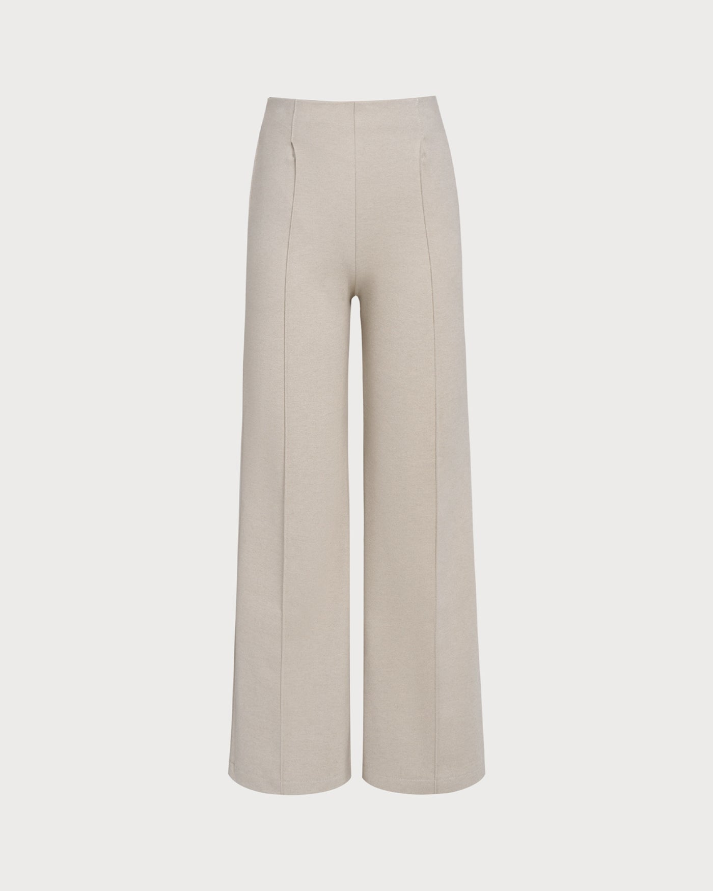 Beige Natural Waisted Casual Pants