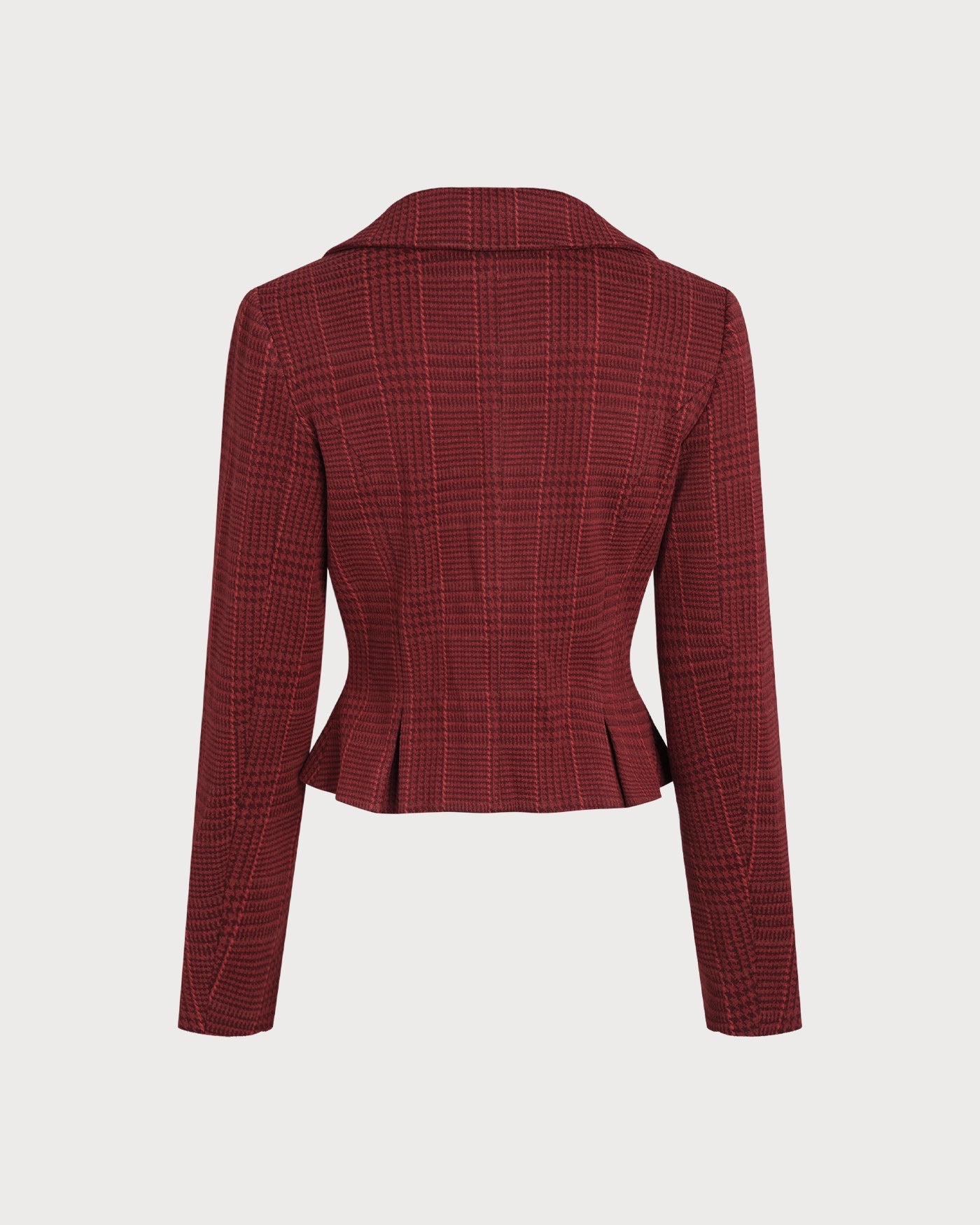 Red Plaid Double Breasted Jacket