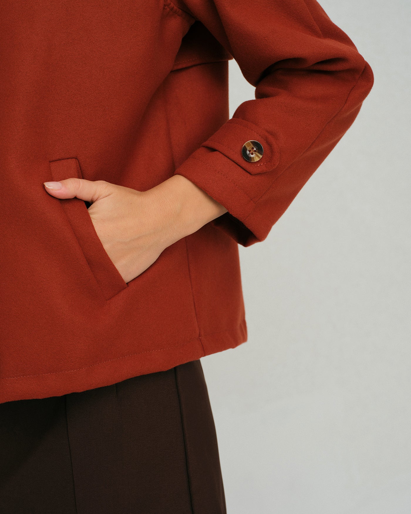 Brick Red Double Breasted Jacket