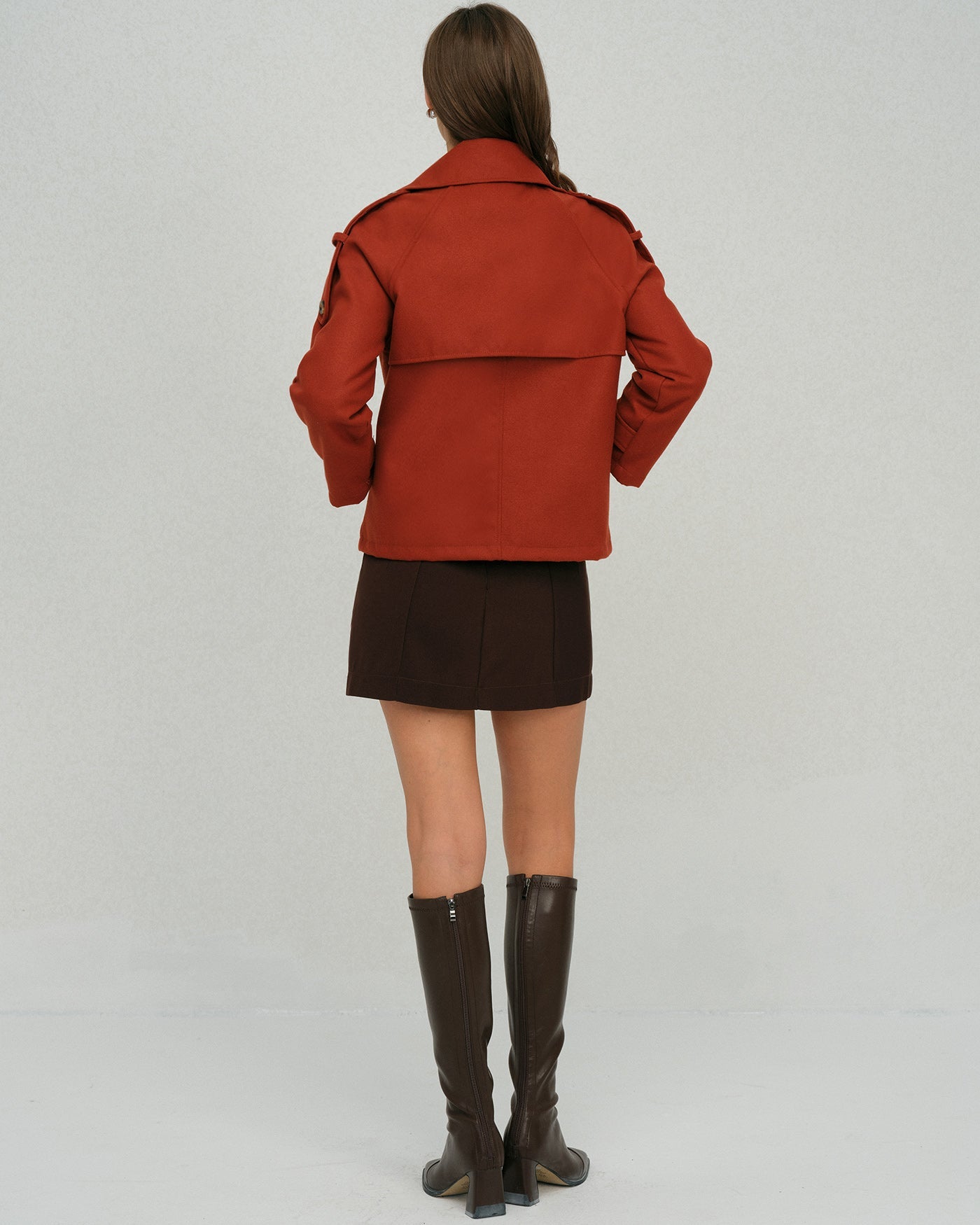 Brick Red Double Breasted Jacket