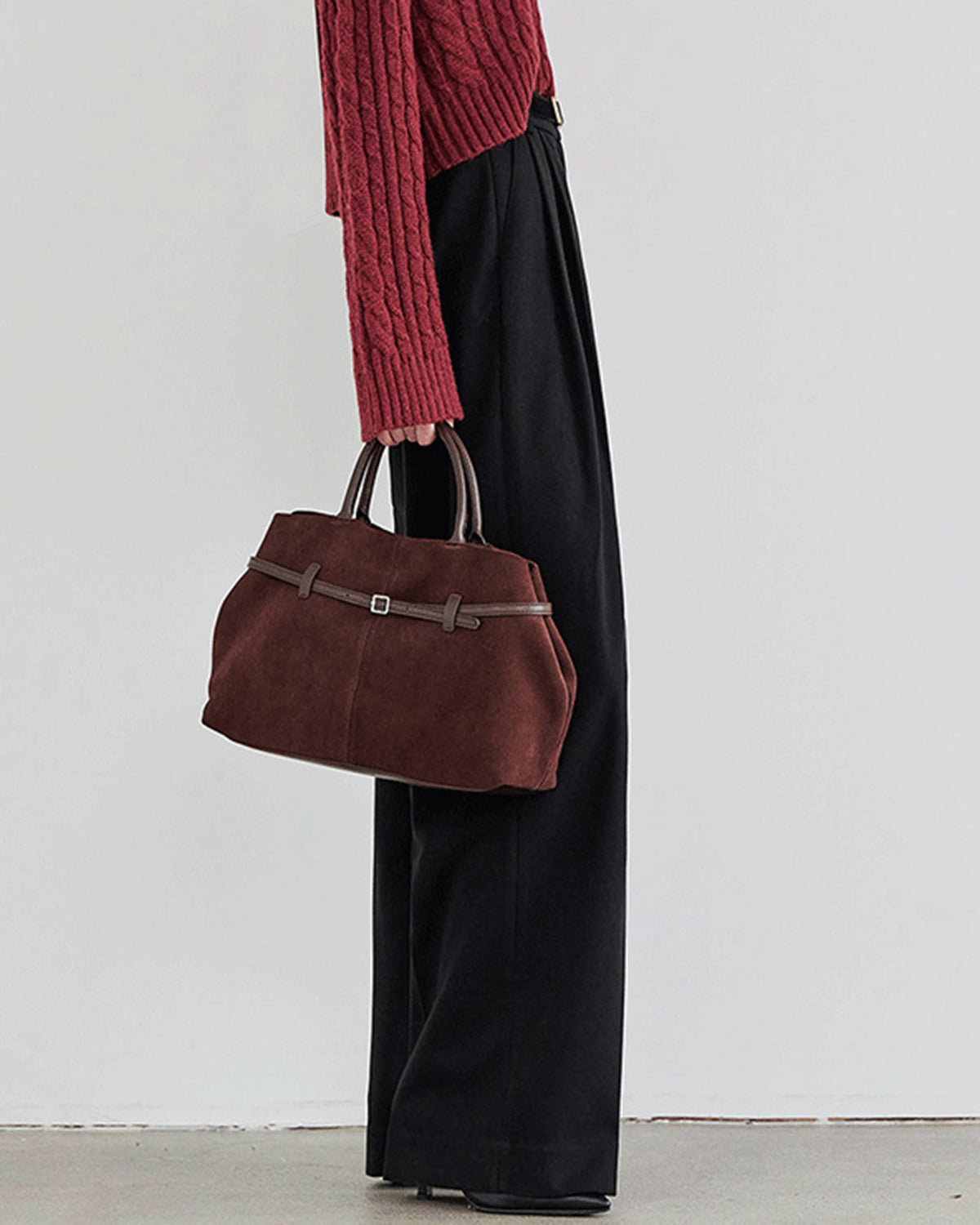 Black Natural Waisted Straight Casual Pants