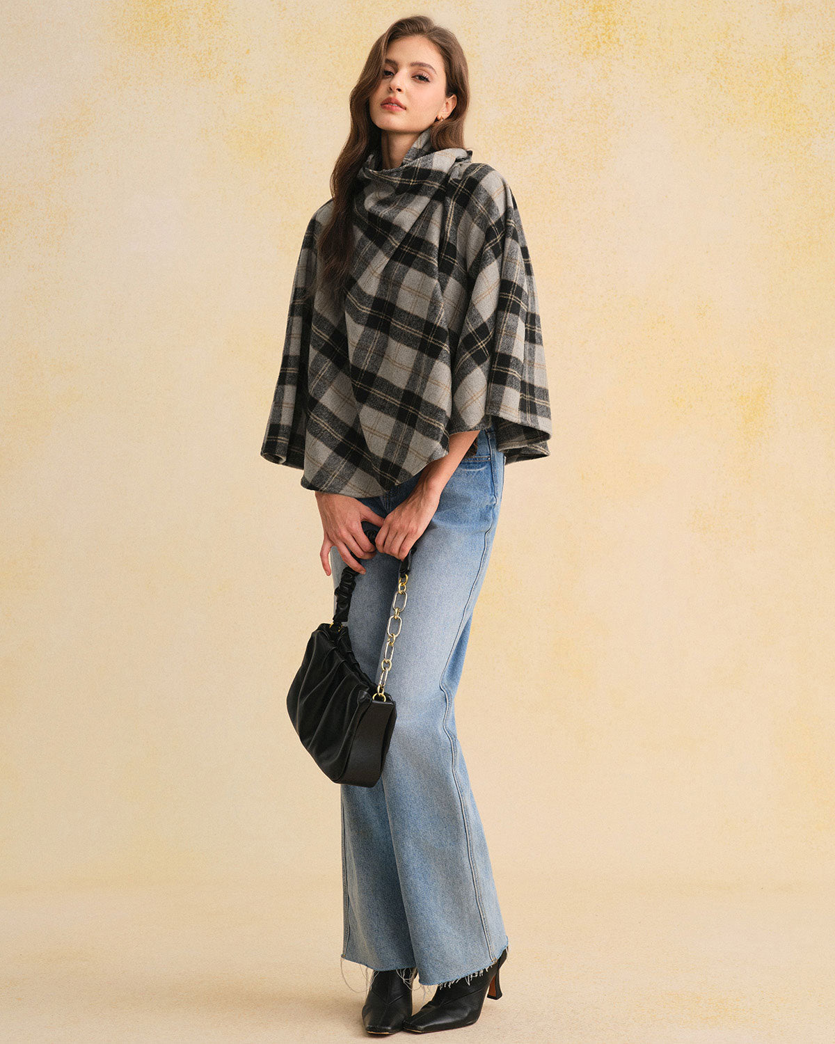 Coffee Plaid Turtle Coat