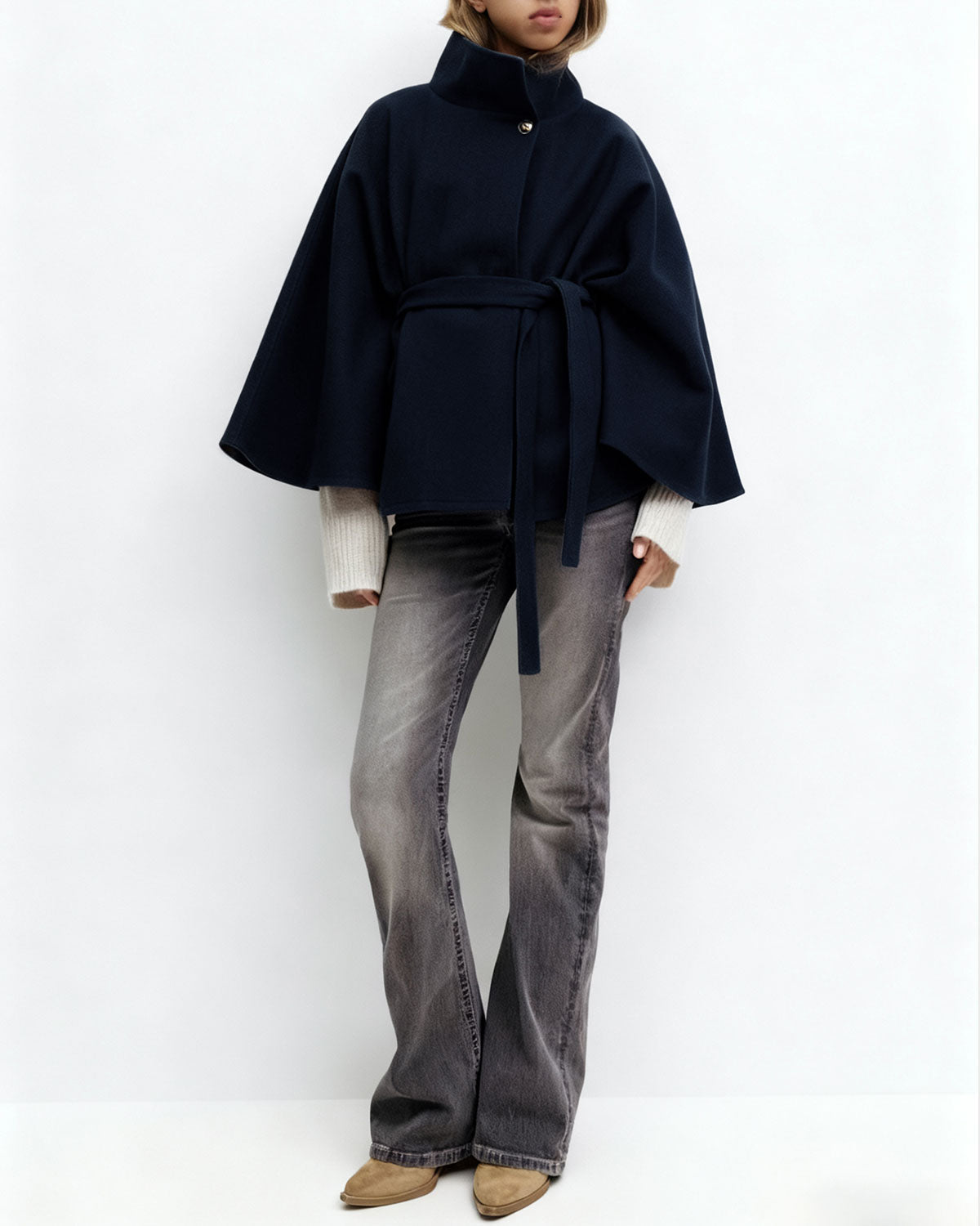 Blue Loose Single Button Jacket