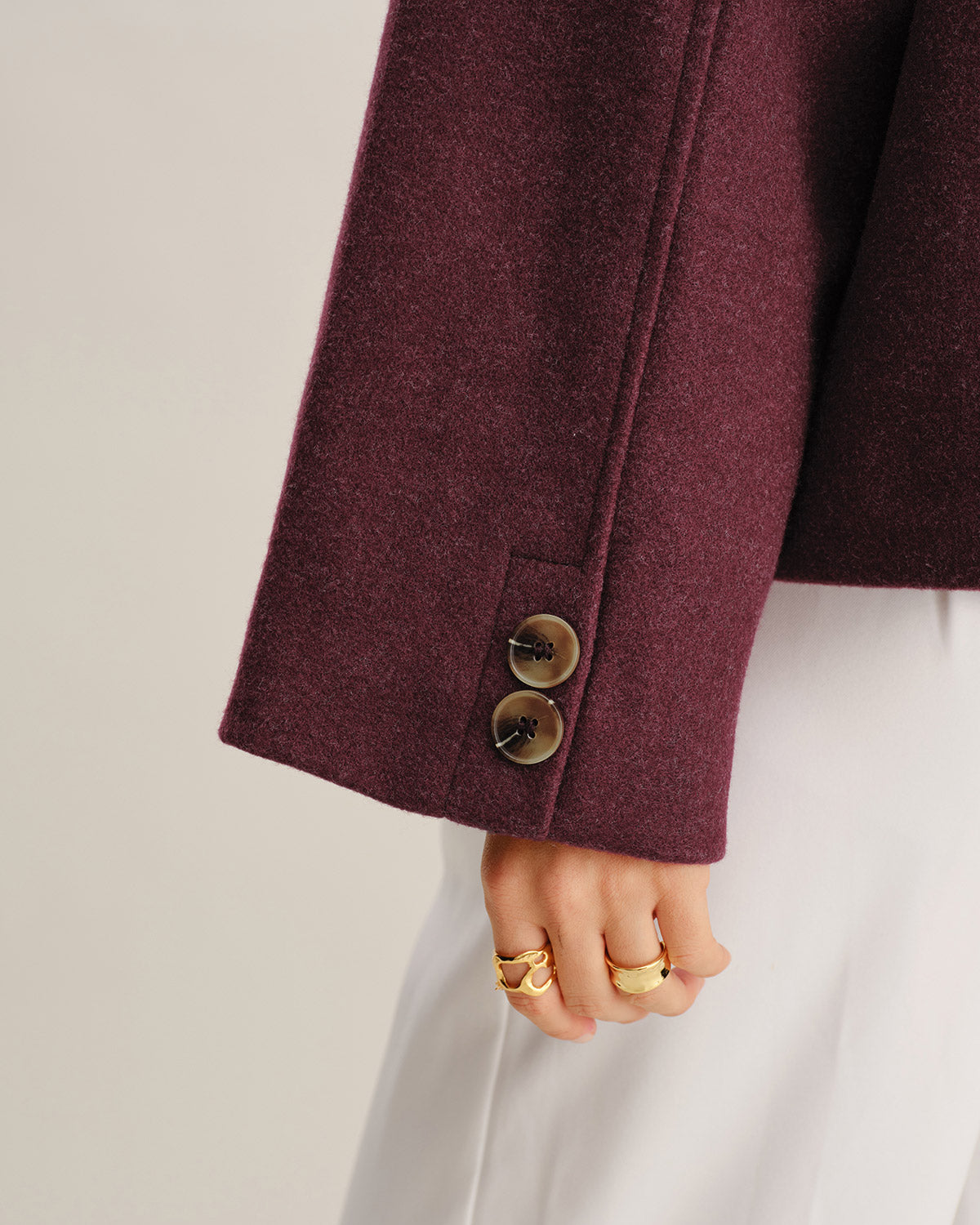 Wine Red Single Breasted Jacket