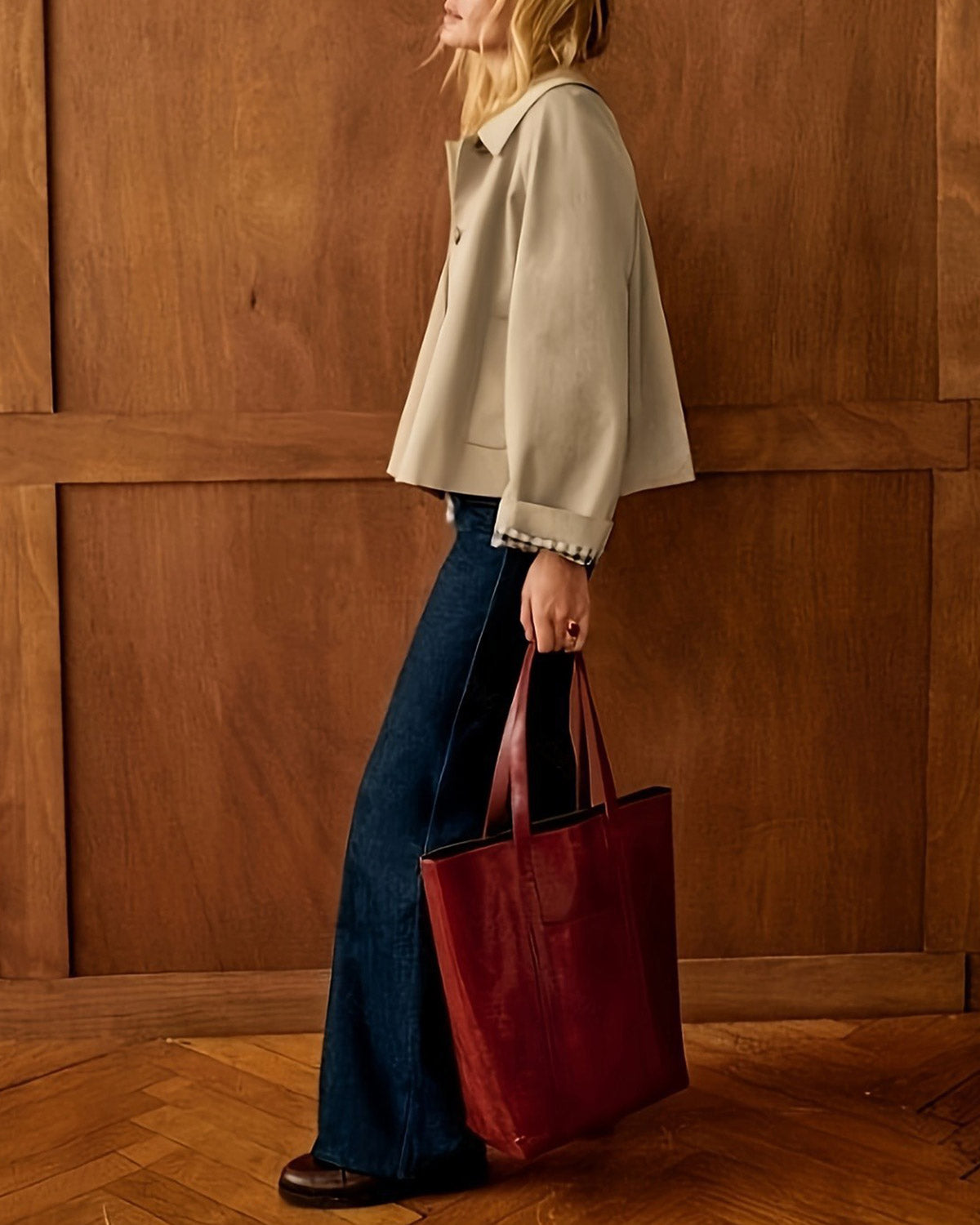 Khaki  Contrasting Pocket Casual Jacket