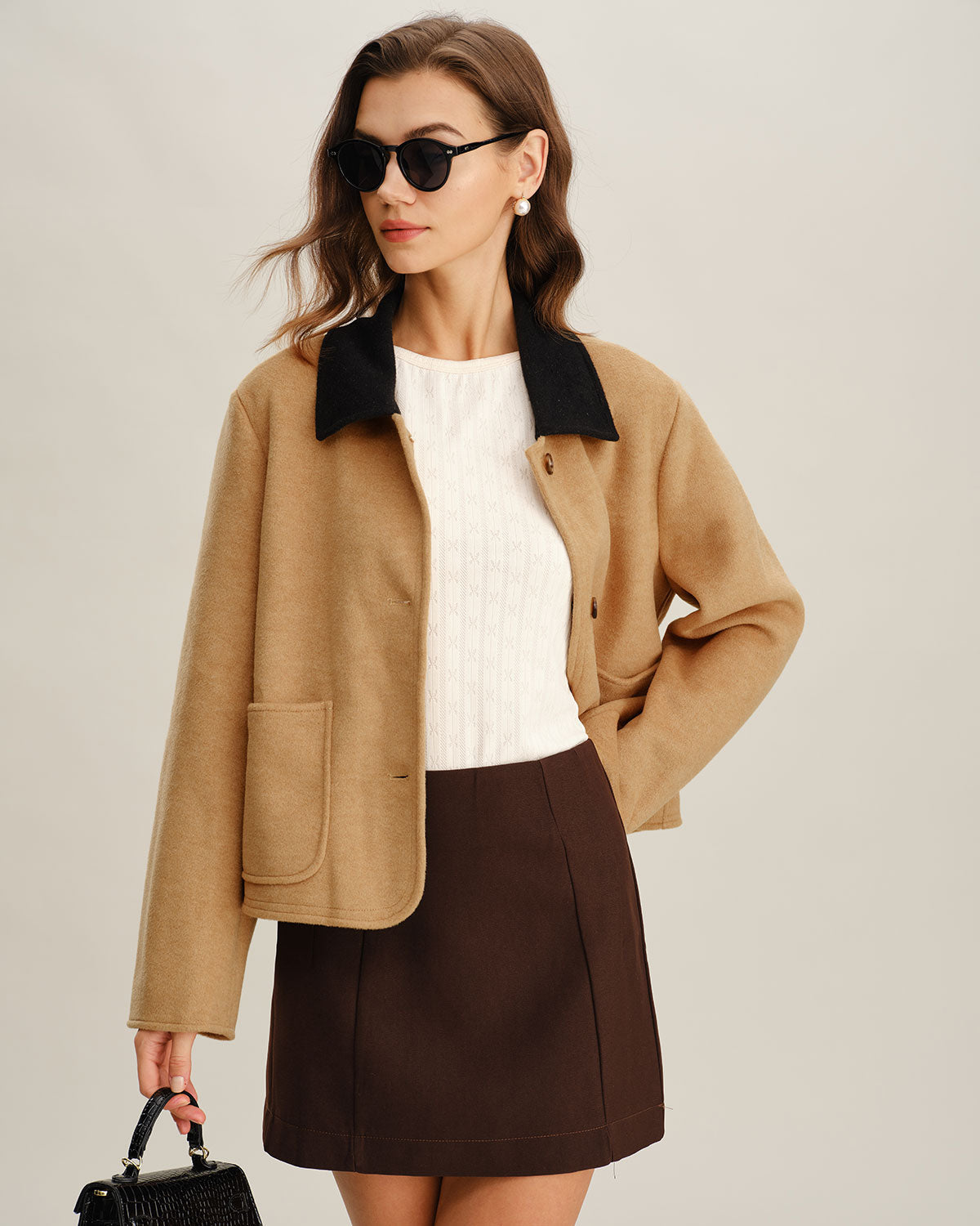 Khaki Contrasting Pocket Jacket