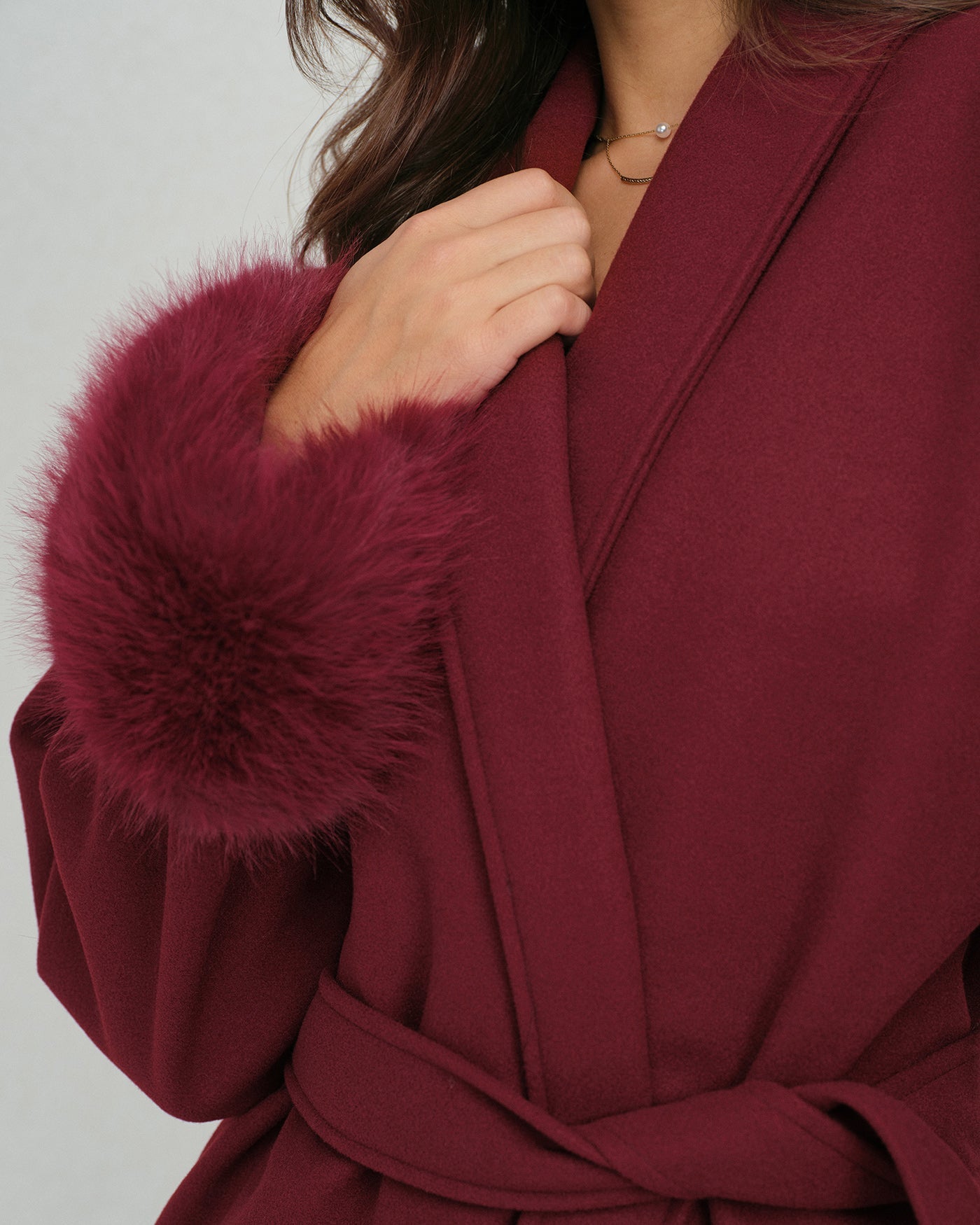 Wine Red Drawstring Jacket