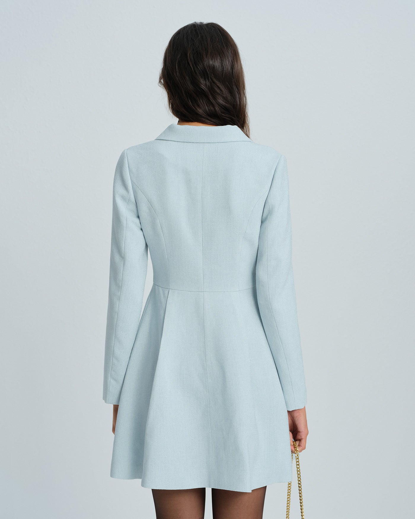 Blue Collar Button Mini Dress